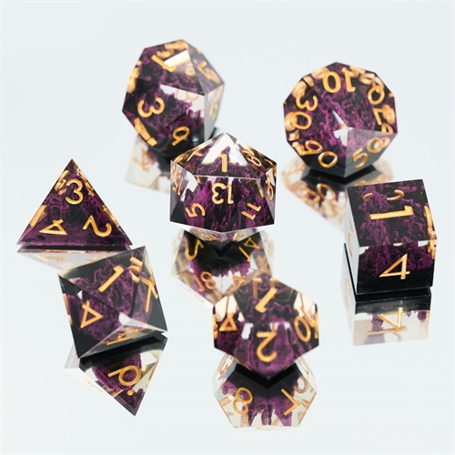 Stone Mountain Sharp Edge Resin - Purple - RPG Dice - Epic Dwarf Dice